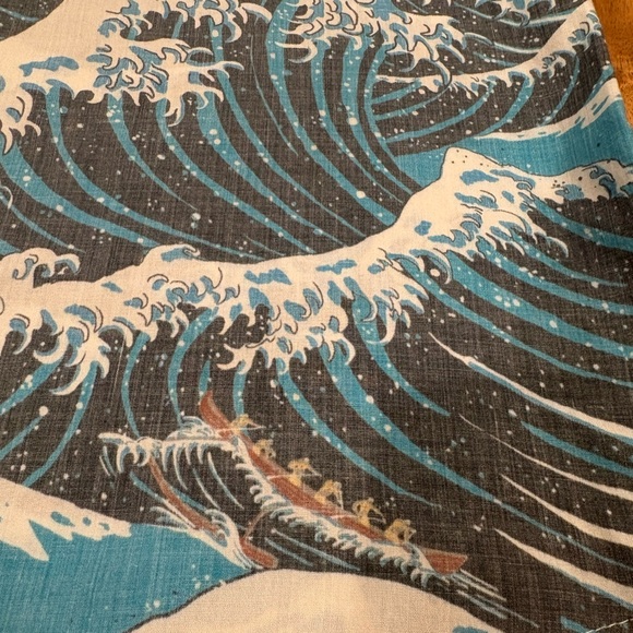 Men’s Western Aloha Wave Print Pearl Snap Shirt XXL Hawaiian Surf Button Up - Picture 3 of 13